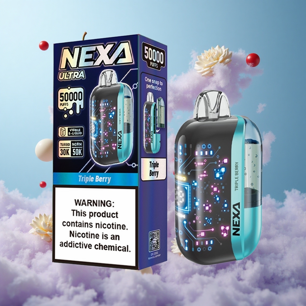 NEXA Ultra 50000 Puffs 20ml Triple Berry Display Screen Type-C Charging