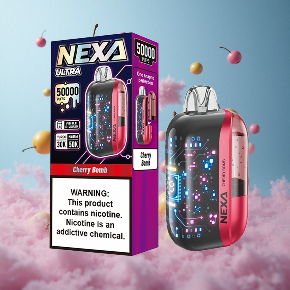 NEXA Ultra 50000 Puffs Cherry Bomb Disposable Vape 20ml 5% Nicotine Type-C
