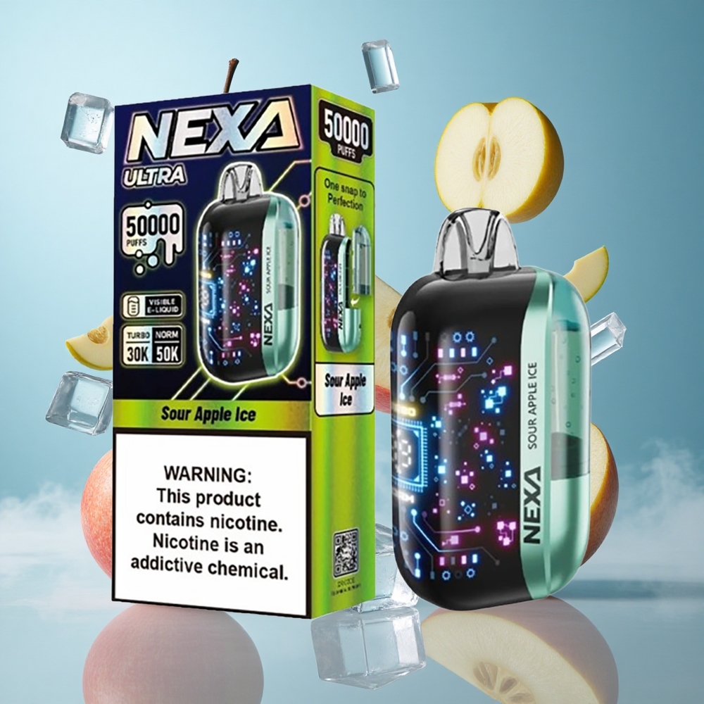NEXA Ultra 50000 Puffs Dual Mesh Disposable Vape Sour Apple Ice
