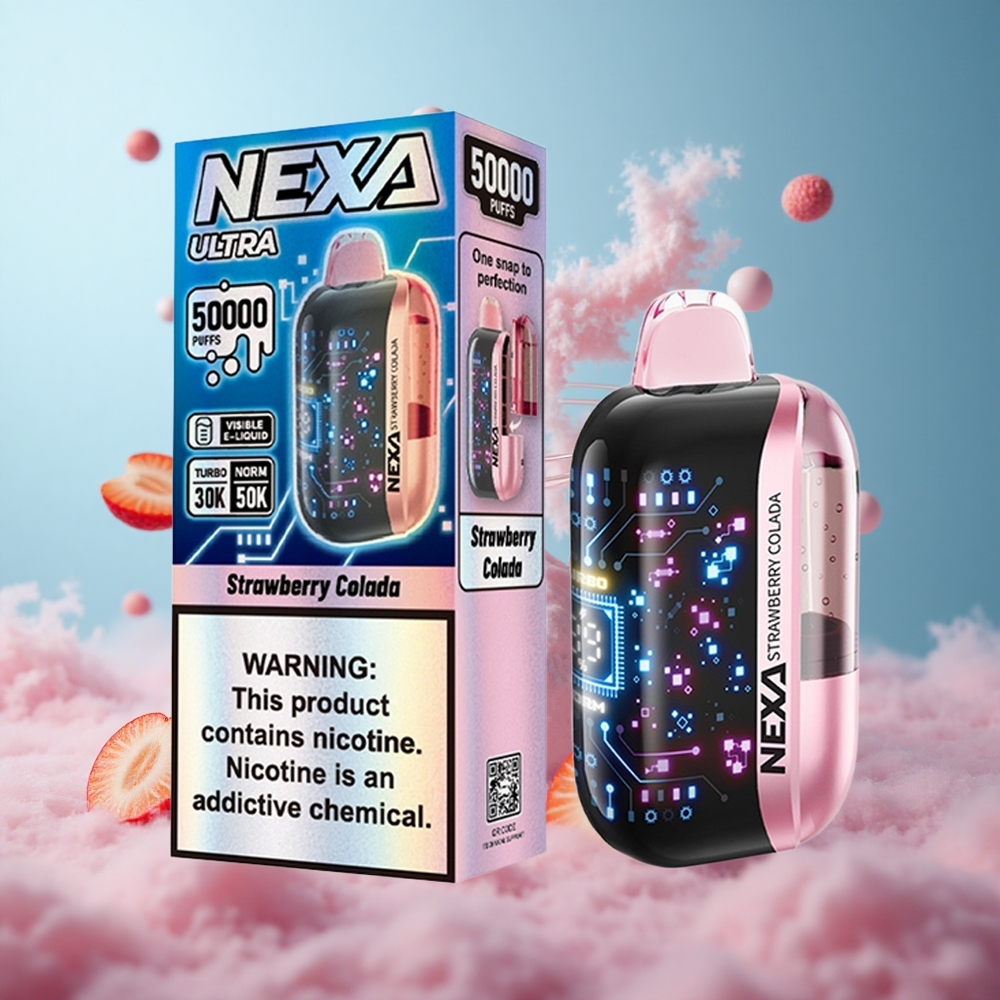 NEXA Ultra 50000 Puffs Strawberry Colada 20ml 800mah 5% Nicotine 0.9ohm Dual Mesh