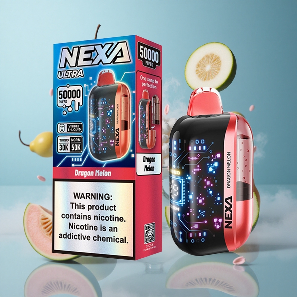 NEXA Ultra 50K Disposable Vape Dragon Melon 20ml 5% Nicotine 800mah Type-c