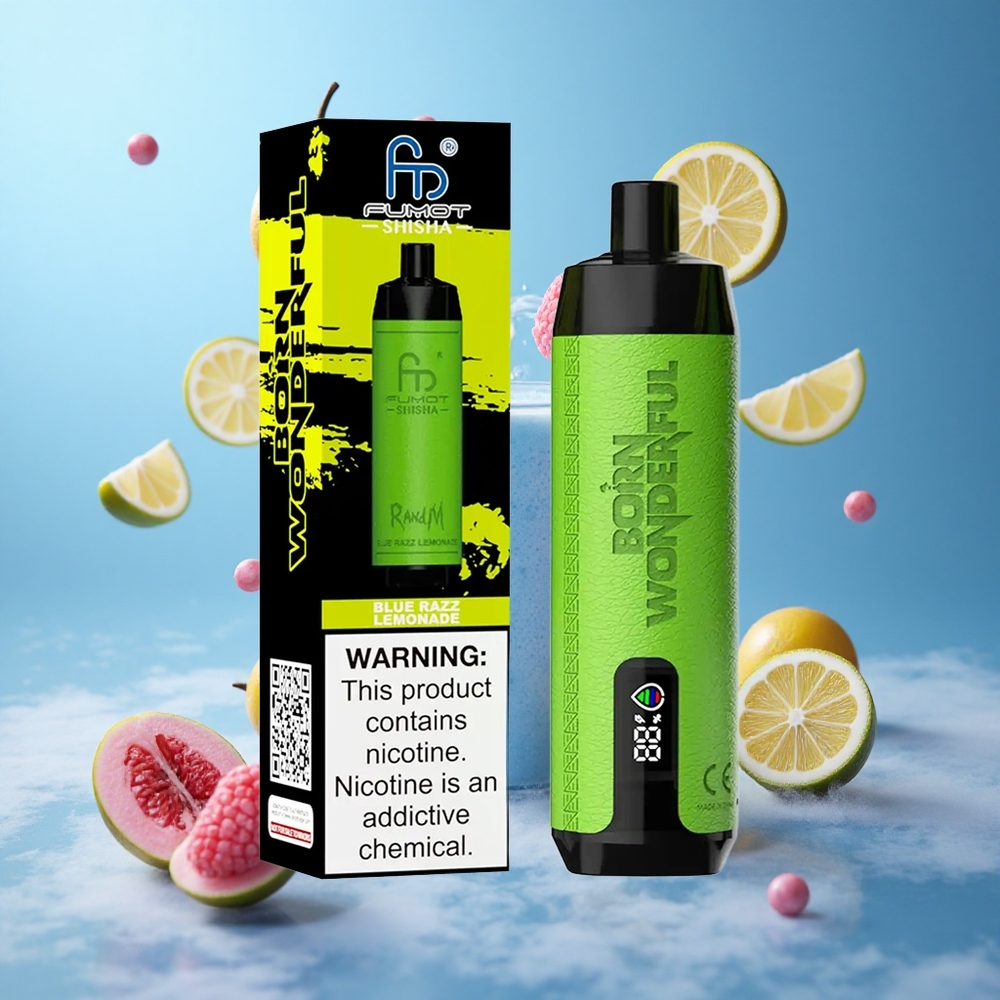 RandM Fumot Shisha 10000 Puffs Blue Razz Lemonade Disposable Vape 18ml 850mAh Type-C
