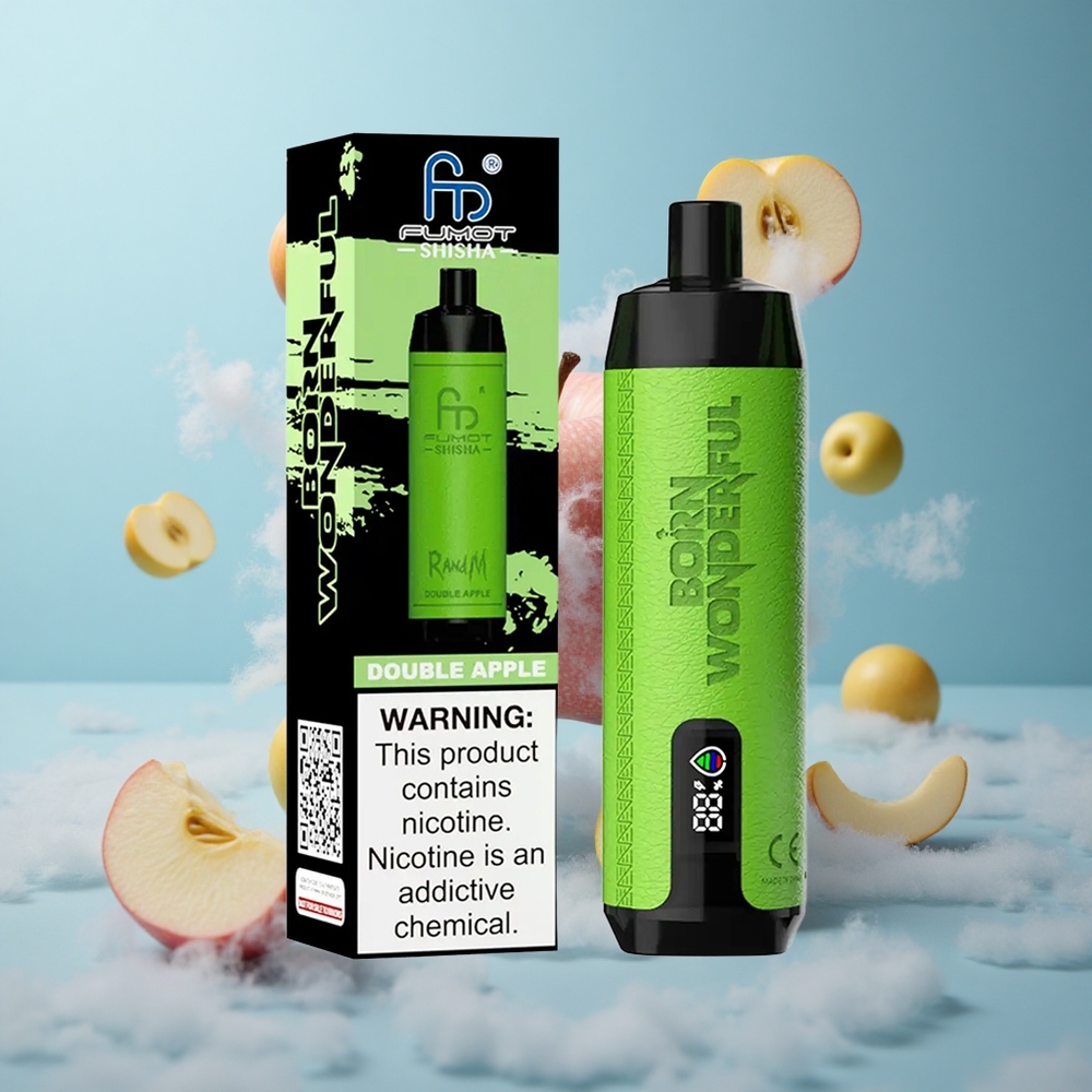 RandM Fumot Shisha 10000 Puffs Disposable Vape Double Apple LED 18ml Type-C 0.5% Nicotine