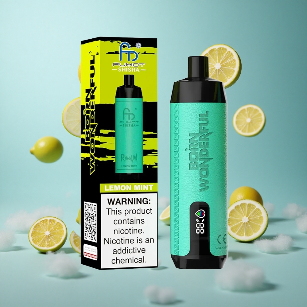 RandM Fumot Shisha 10000 Puffs Lemon Mint Disposable Vape 18ml 850mAh Type-C