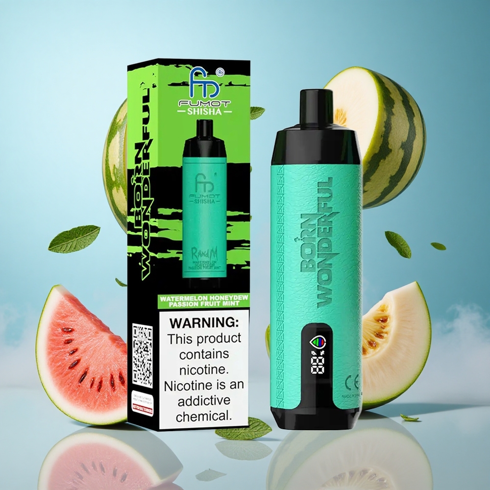 RandM Fumot Shisha 10000 Puffs Watermelon Honeydew Passion Fruit Mint Disposable Vape 18mL 850mAh Type-C