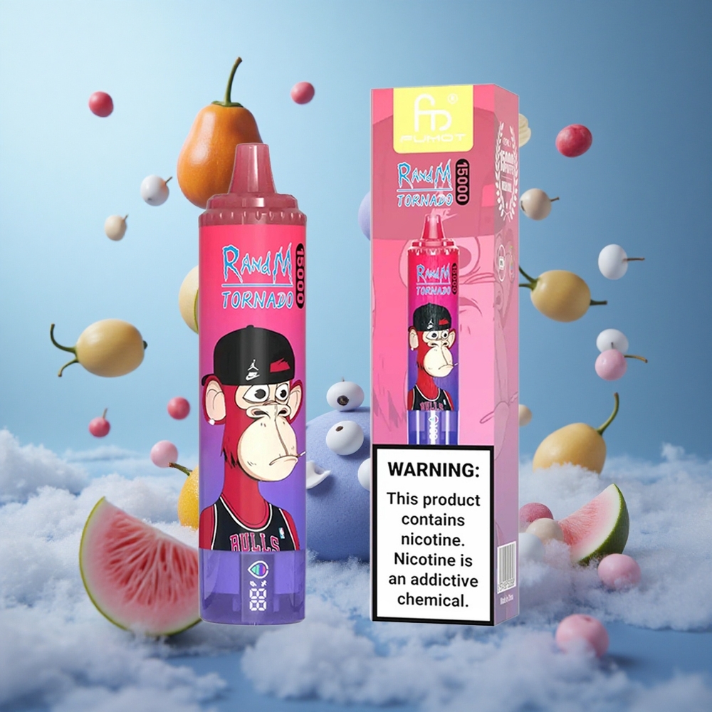 RandM Fumot Tornado 15000 Puffs 25ml Mesh LCD Type-C Bluesour Raspberry