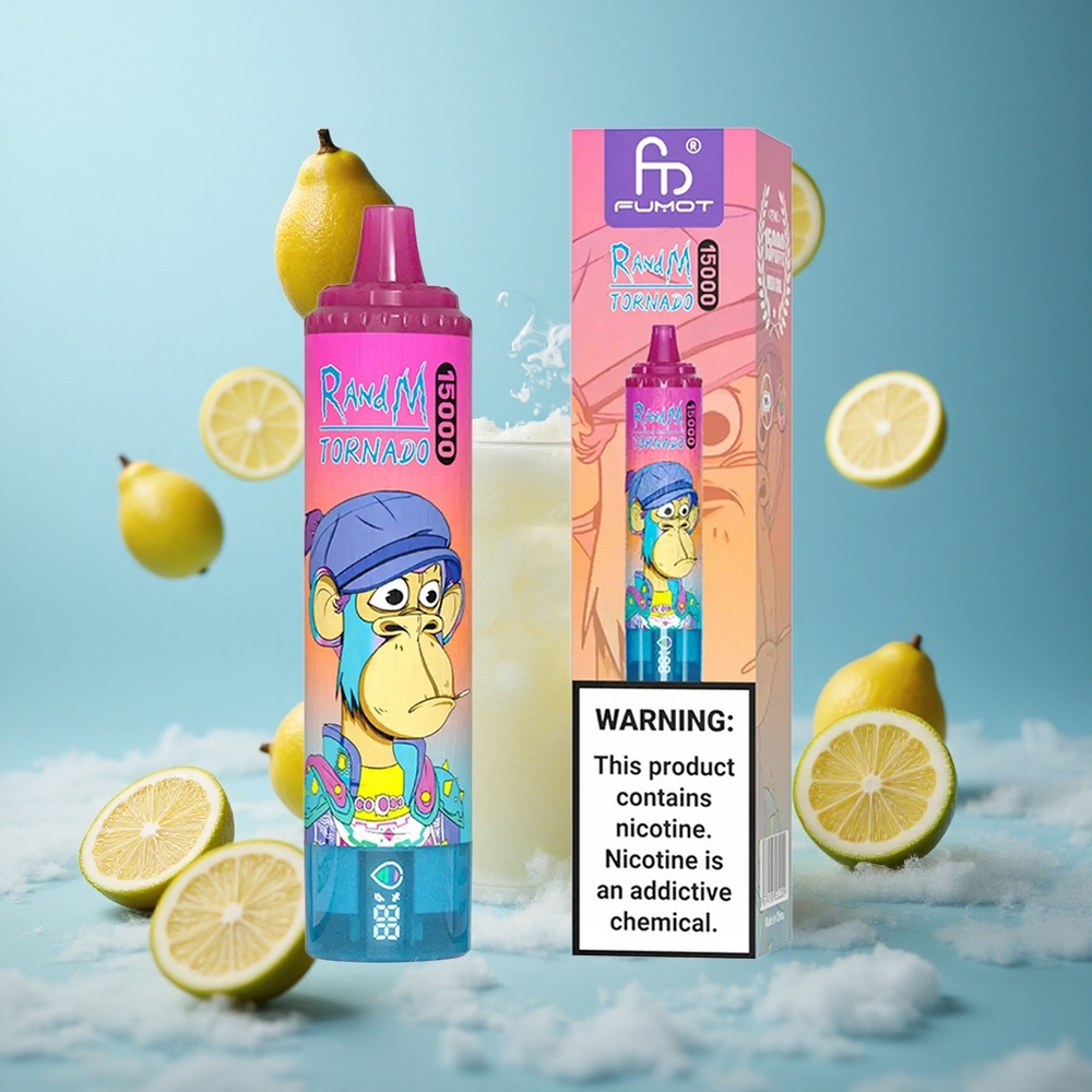 RandM Fumot Tornado 15000 Puffs Lemonade Mesh Coil Type-C Rechargeable LCD