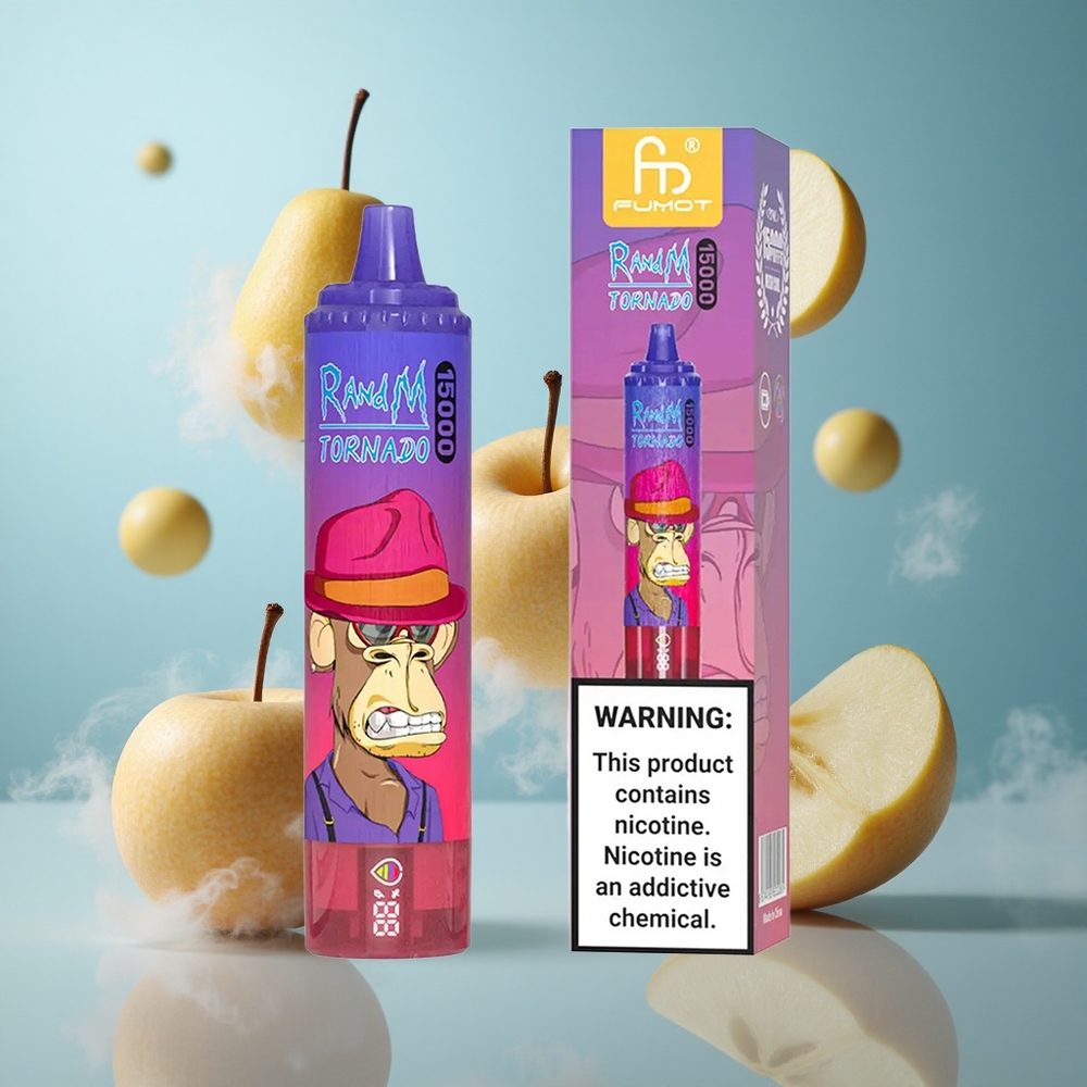 RandM Fumot Tornado 15000 Puffs Sour Apple Mesh LCD Type-C 25ml 850mAh