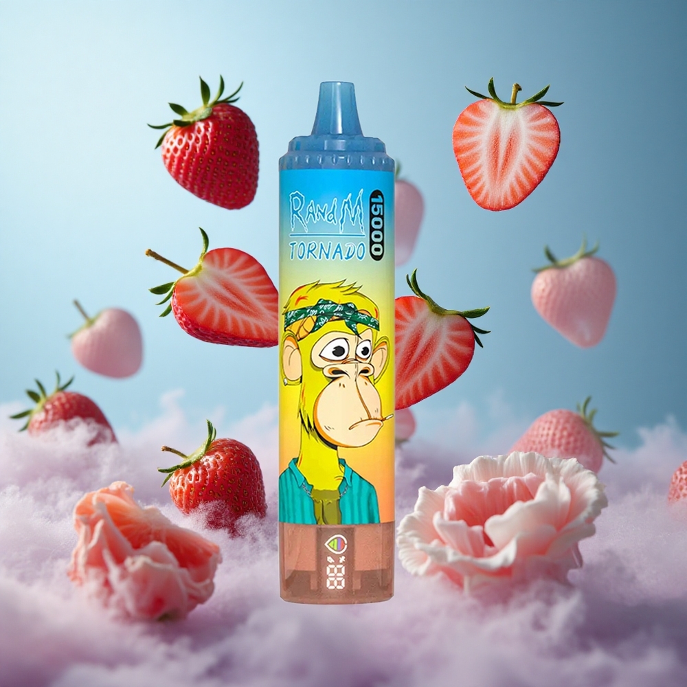 RandM Fumot Tornado 15000 Puffs Strawberry 25ml 850mAh Mesh LCD Type-C