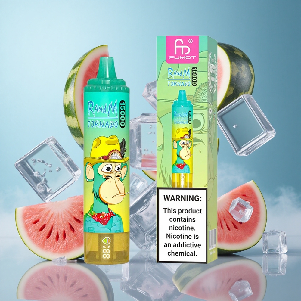 RandM Fumot Tornado 15000 Puffs Watermelon Ice 25ml 850mAh Mesh LCD Type-C