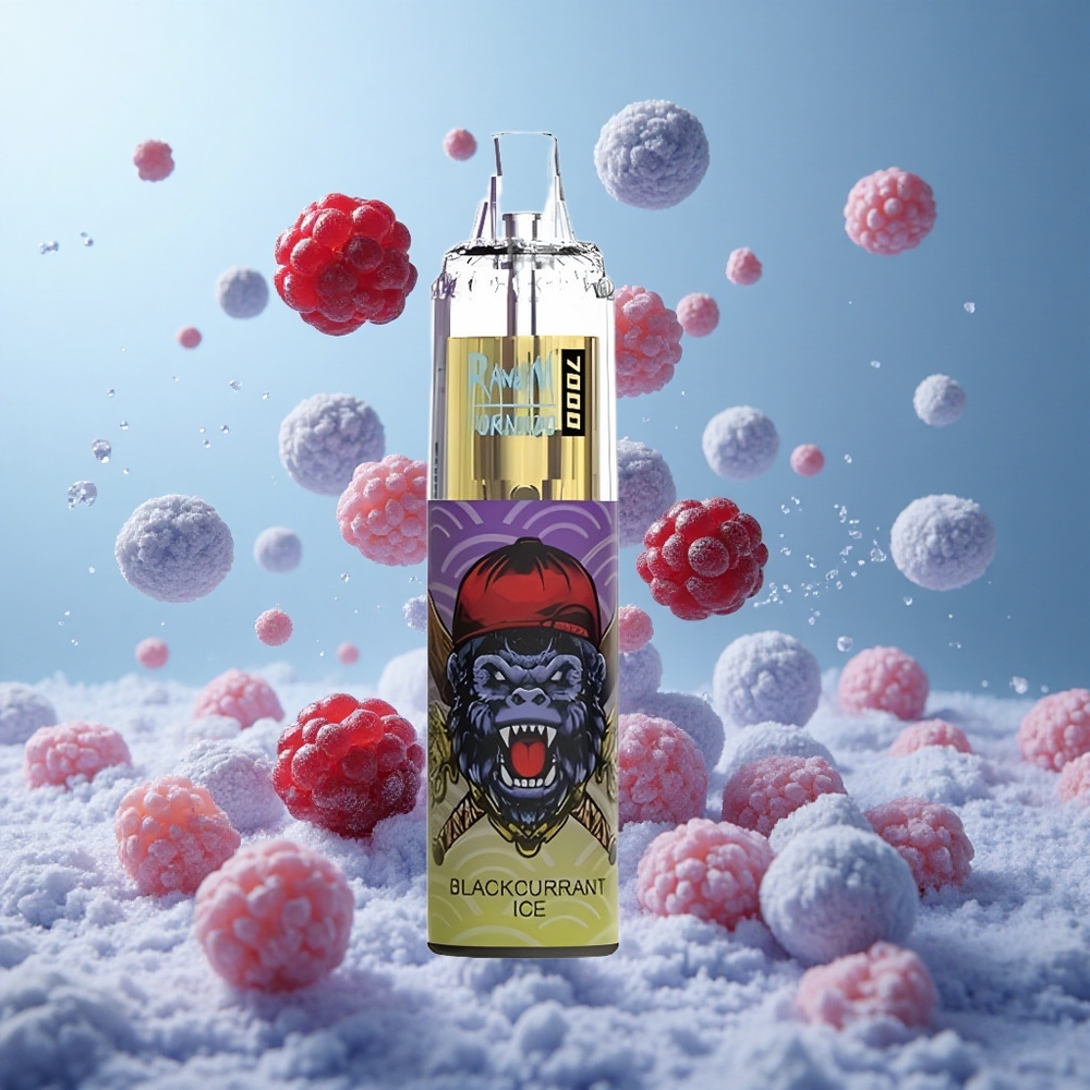 RandM Fumot Tornado 7000 Puffs 14ML Mesh Blackcurrant Ice Air-Adjustable RGB