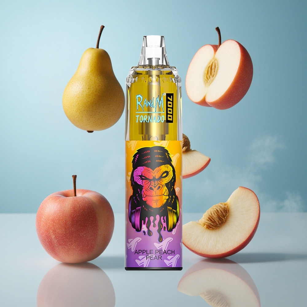 RandM Fumot Tornado 7000 Puffs Apple Peach Pear 14ML Mesh Coil Type-C RGB Air-Adjustable