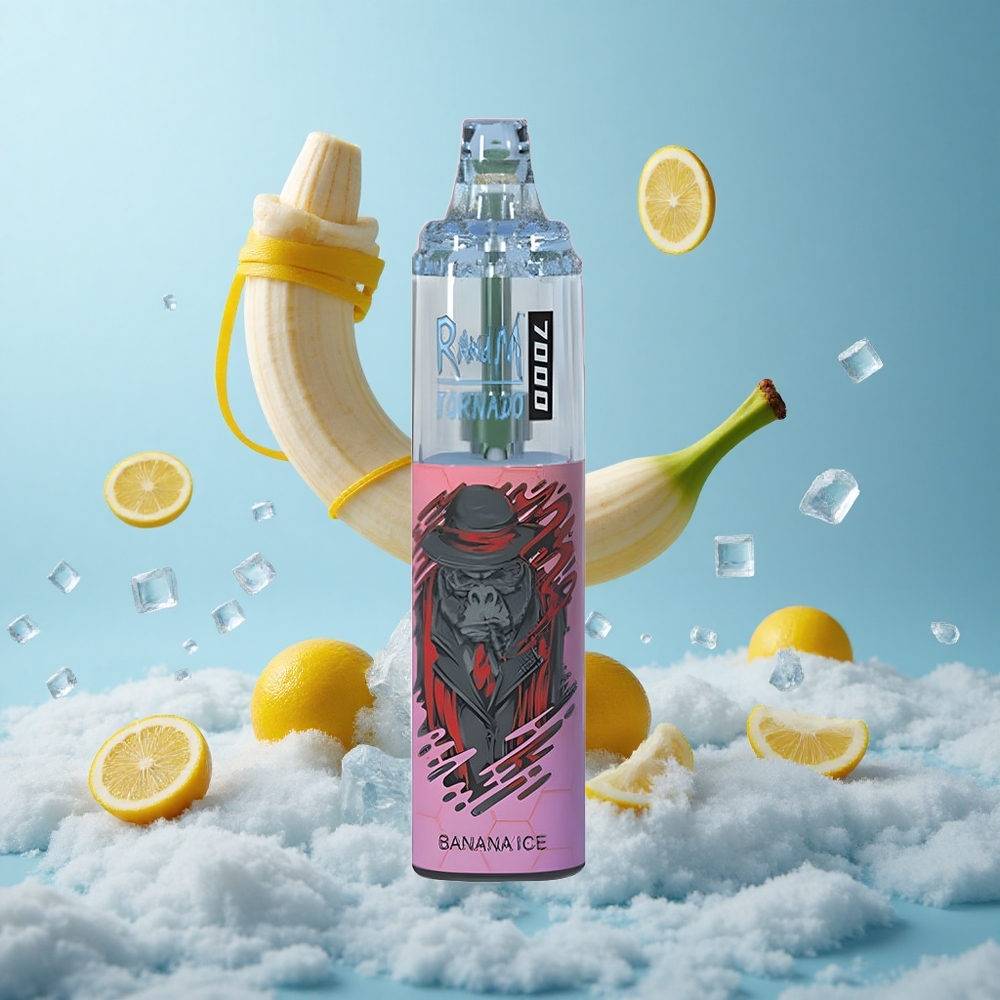 RandM Fumot Tornado 7000 Puffs Banana Ice 14ML Mesh RGB Air-Adjustable Type-C