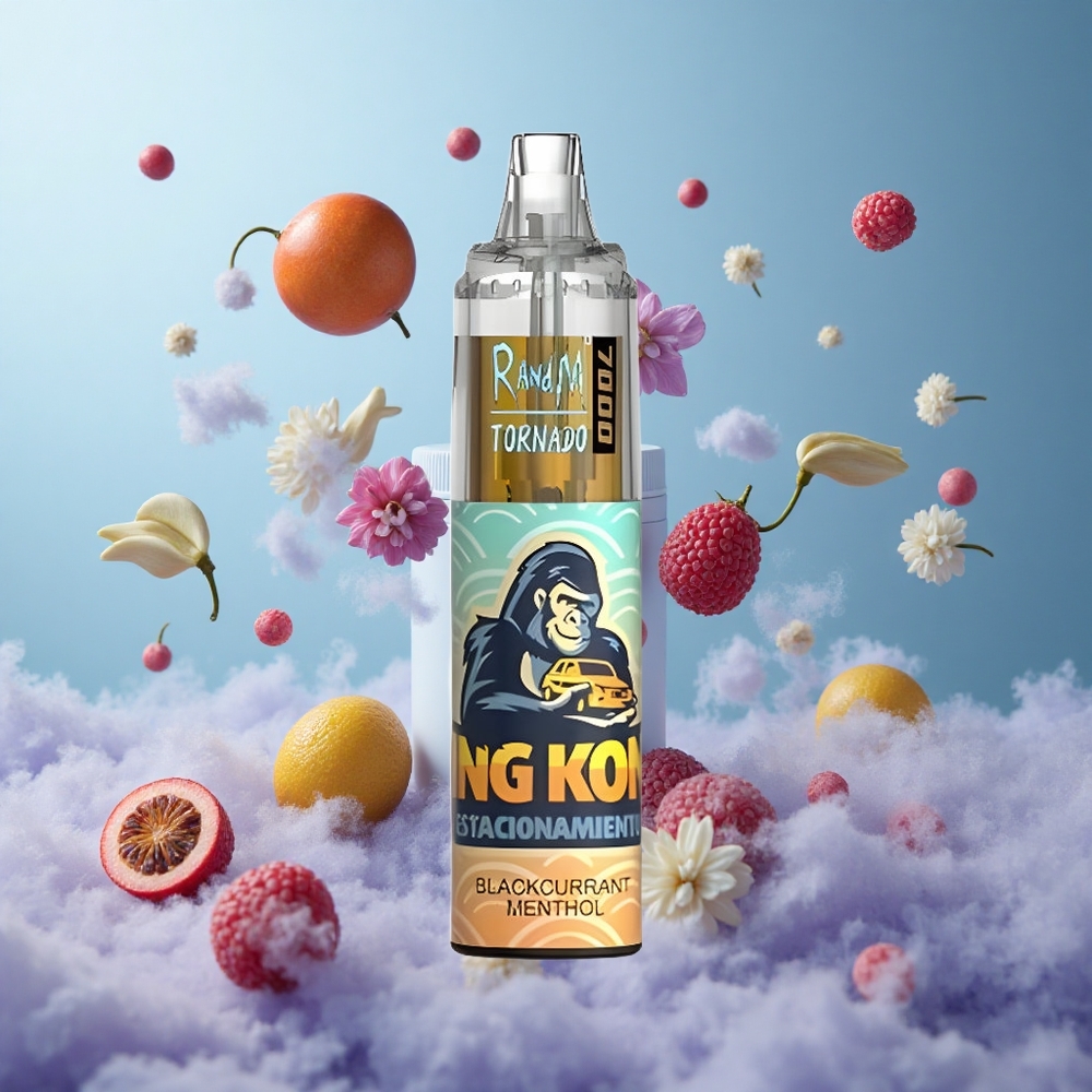 RandM Fumot Tornado 7000 Puffs Blackcurrant Menthol Mesh Coil Type-C RGB Air-Adjustable