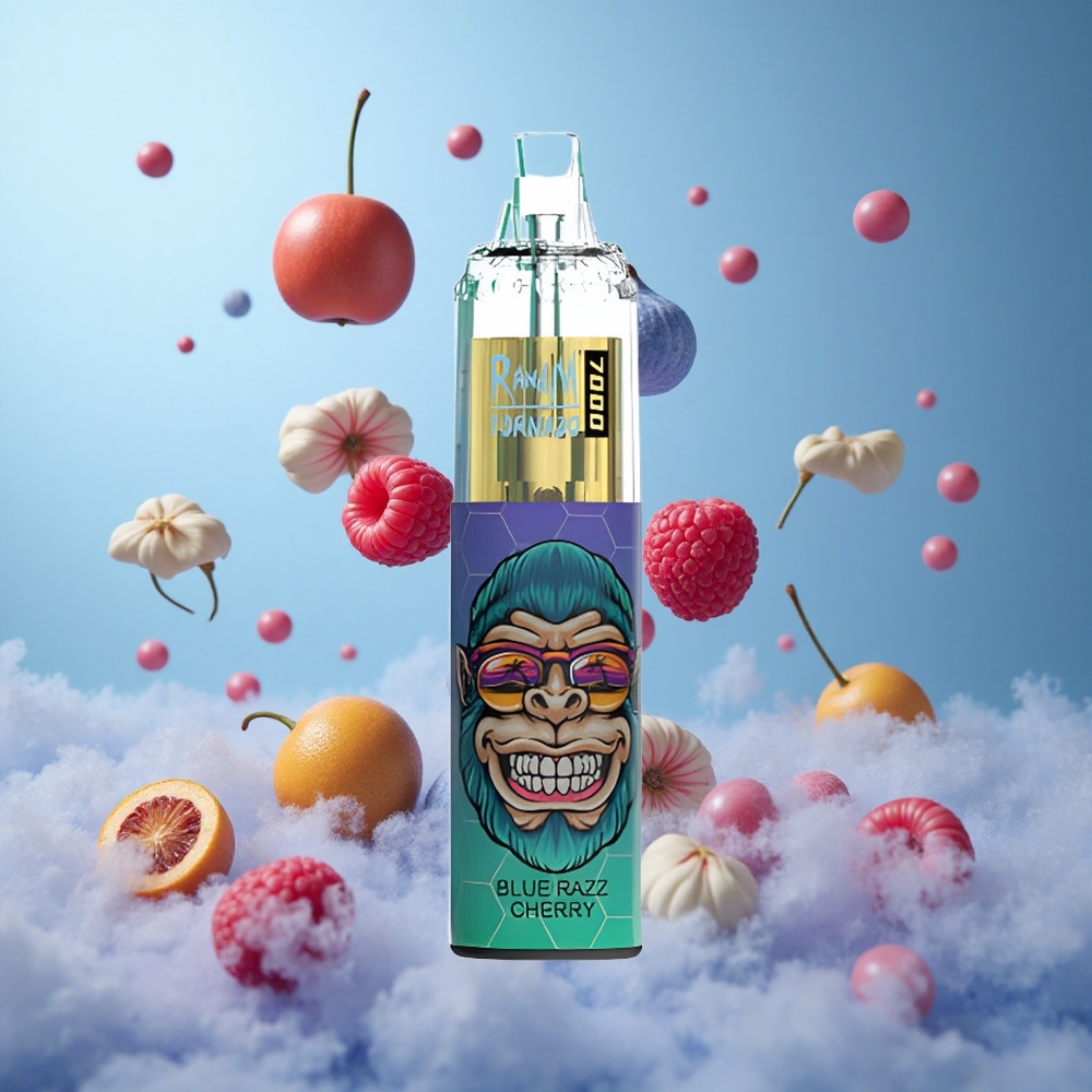 RandM Fumot Tornado 7000 Puffs Blue Razz Cherry 14ML Mesh 850MAH Type-C RGB Air-Adjustable