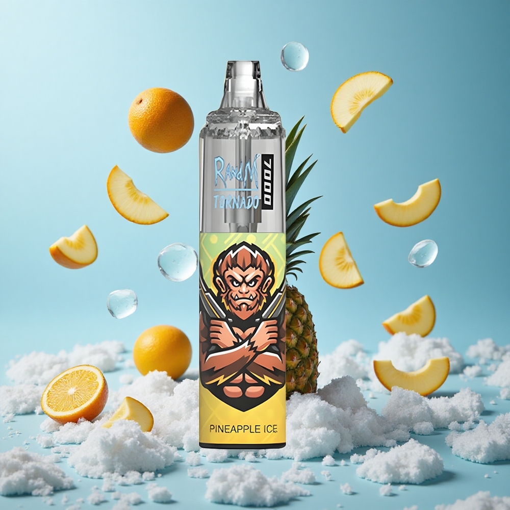 RandM Fumot Tornado 7000 Puffs Mesh Coil 14ML Pineapple Ice RGB Air-Adjustable