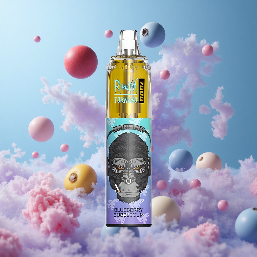RandM Fumot Tornado 7000 Puffs Mesh Coil Type-C RGB Air-Adjustable Blueberry Bubblegum