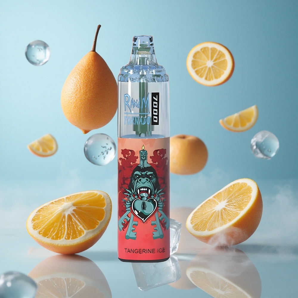 RandM Fumot Tornado 7000 Puffs Mesh Coil Type-C RGB Air-Adjustable Tangerine Ice