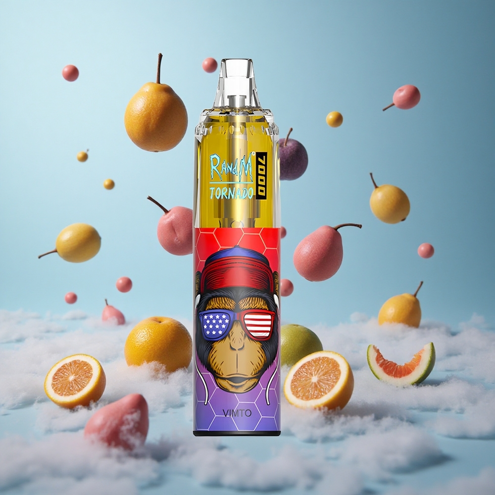 RandM Fumot Tornado 7000 Puffs Vimto Disposable Vape 14ML Mesh Coil Type-C RGB Air-Adjustable