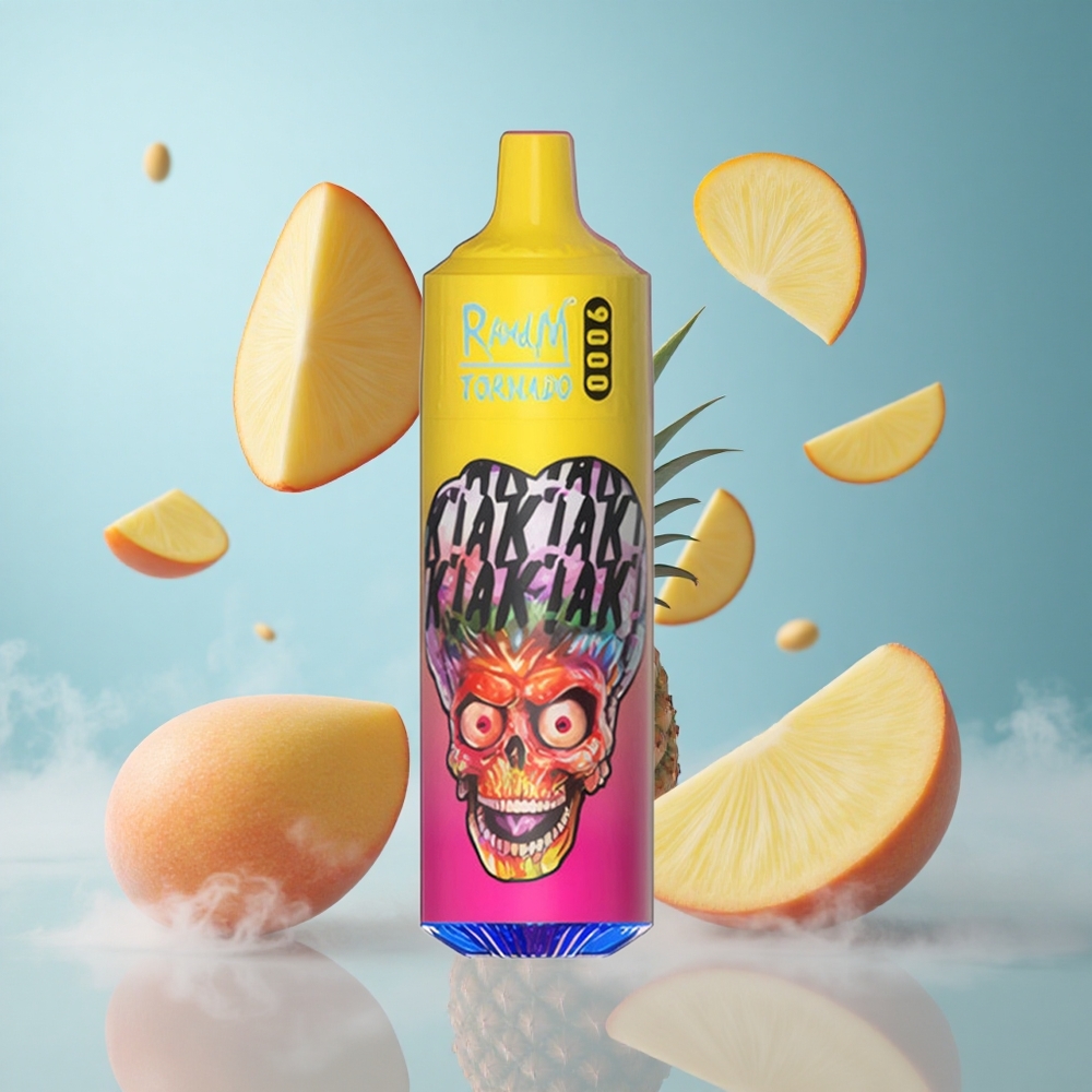 RandM Fumot Tornado 9000 18mL Mesh Peachy Mango Pineapple RGB Display 54 Flavors