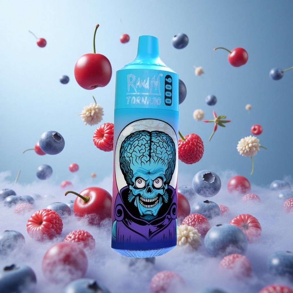 RandM Fumot Tornado 9000 Blueberry Cherry Cranberry 850mAh 18mL Mesh RGB 54 Flavors