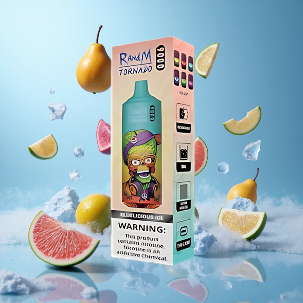 RandM Fumot Tornado 9000 Puffs Bluelicious Ice 850mAh 18mL Mesh RGB 54 Flavors