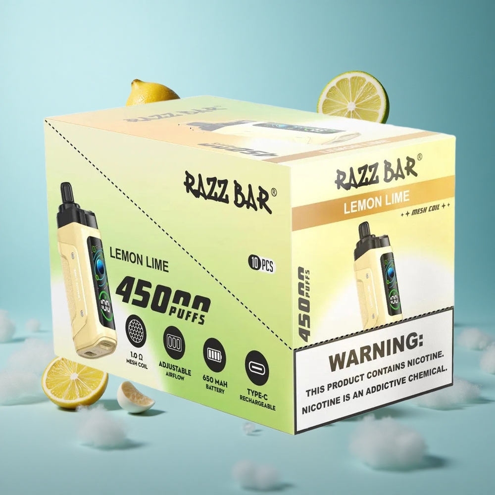 Razz Bar 45000 Puffs Adjustable Airflow Lemon Lime Disposable Vape