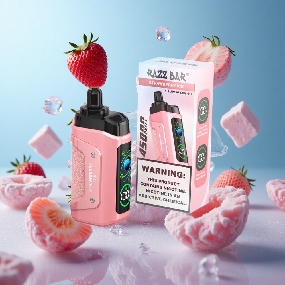 Razz Bar 45000 Puffs Disposable Vape Strawberry Ice 1.0 Ohm Mesh 650mAh Type-C
