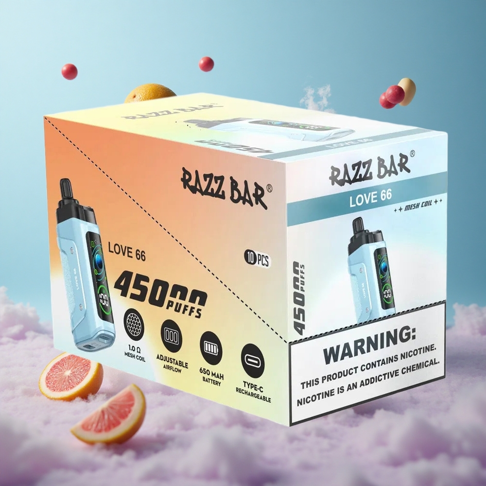 Razz Bar 45000 Puffs Love 66Mesh Airflow Disposable Vape