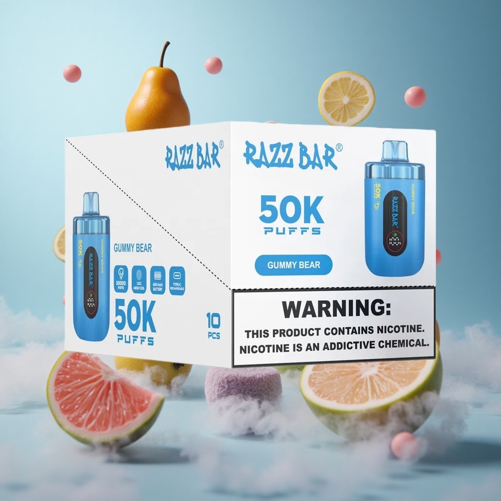 Razz Bar 50K Puffs 650mAh Type-C Gummy Bear Disposable Vape
