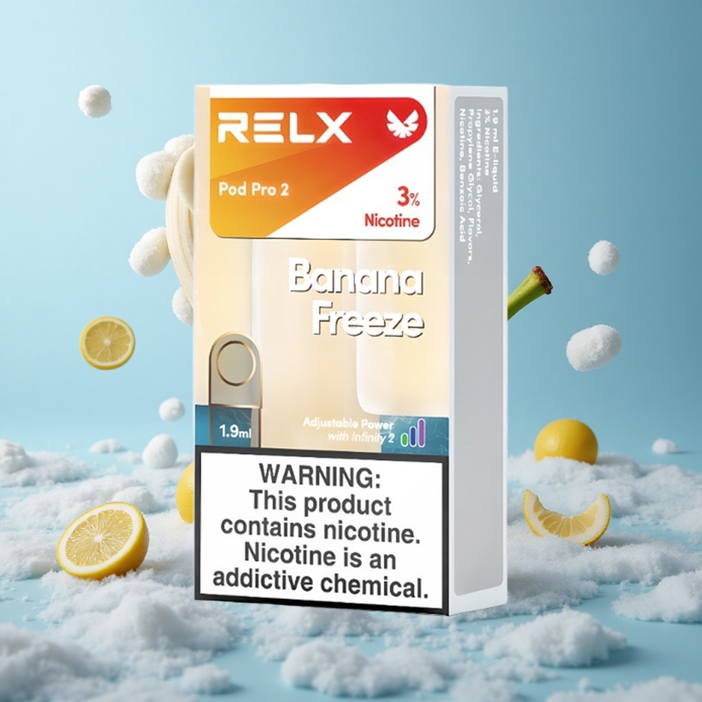 Relx Pod Pro 2 1.9ml 3%N icotine 60 0Puffs Banana Freeze