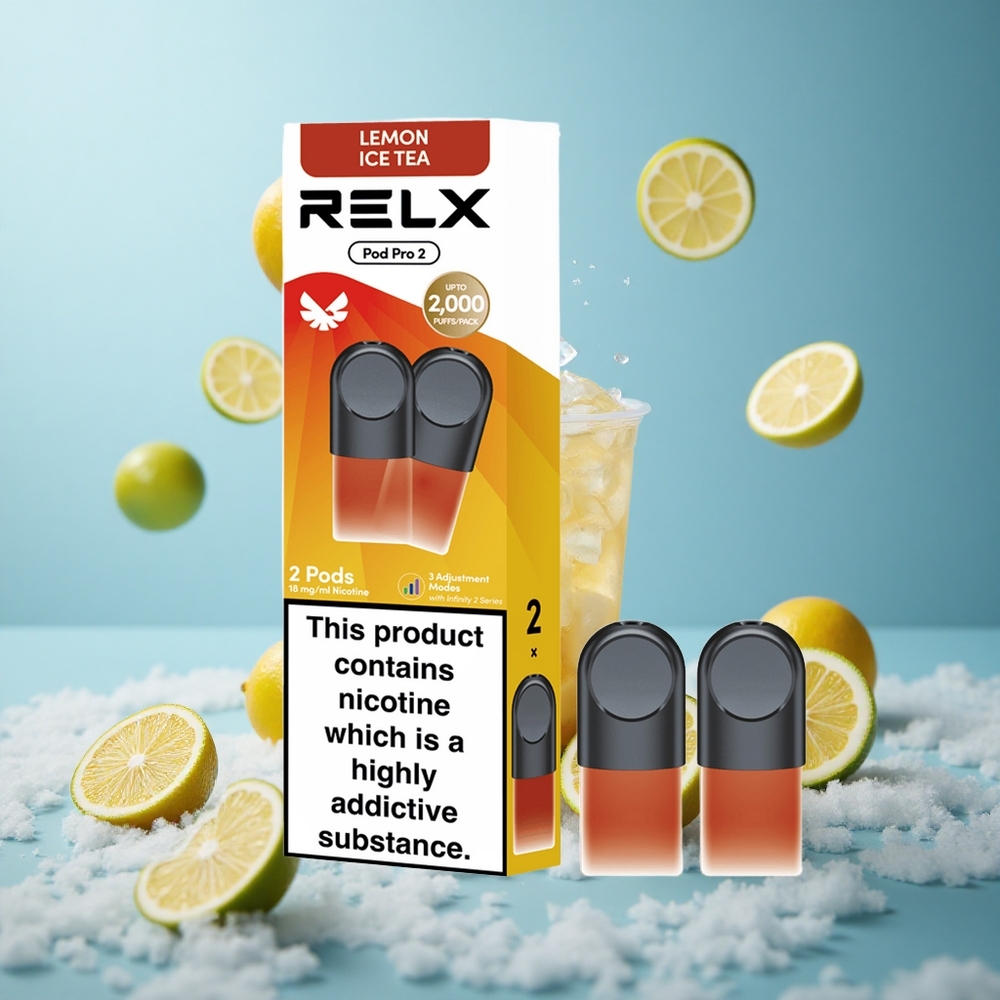 Relx Pod Pro 2 600 Puffs 1.9ml Tea-Lemon Ice Tea 1.8% Nicotine 3-Mode