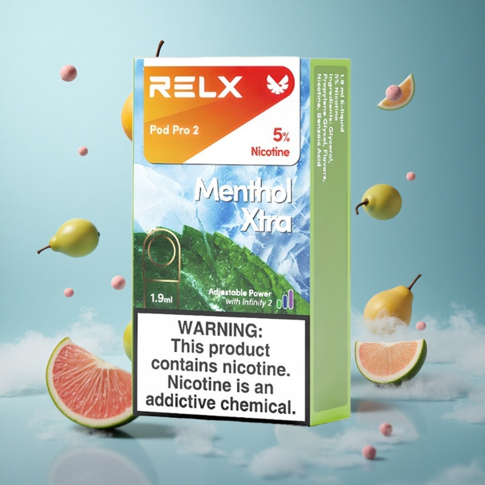Relx Pod Pro 2 60 0Puffs 1.9ml 5% Nicotine 3Voltage Menthol Xtra