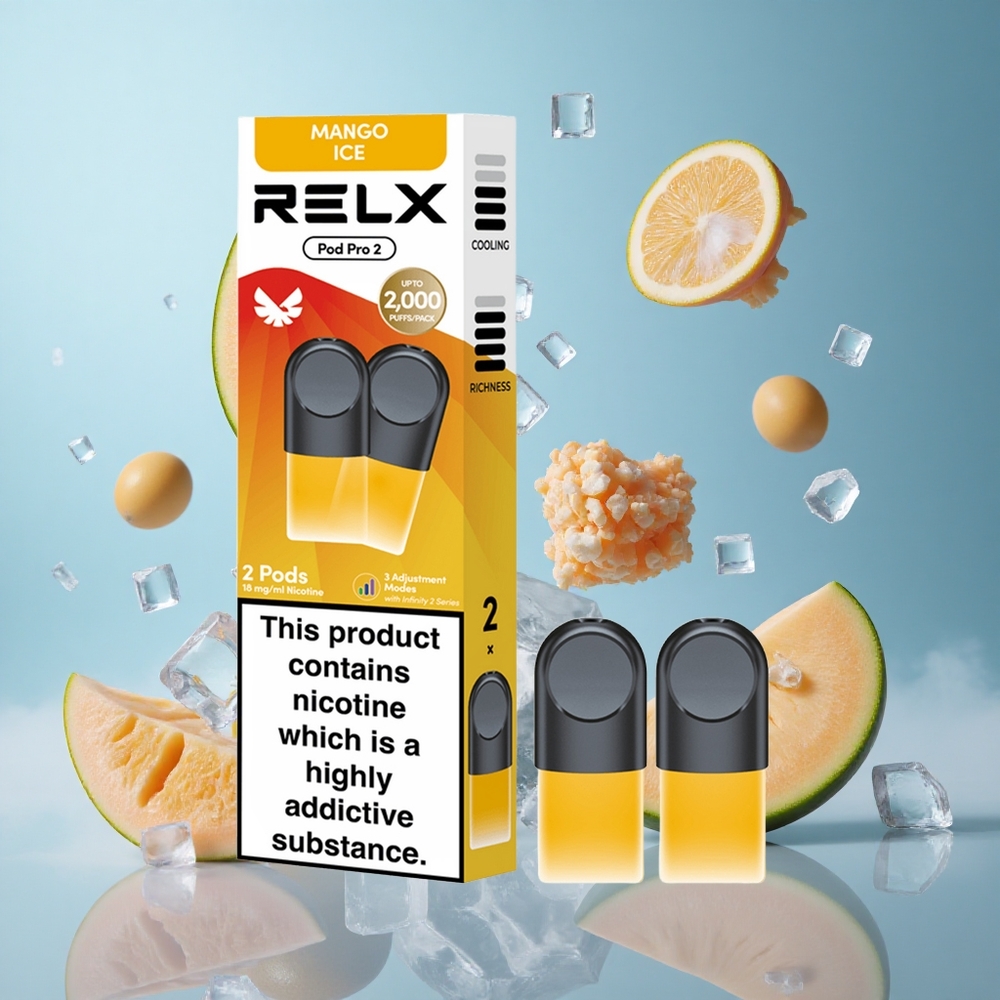 Relx Pod Pro 2 Dual Mango Ice 1.8% Nicotine 600 Puffs 1.9ml
