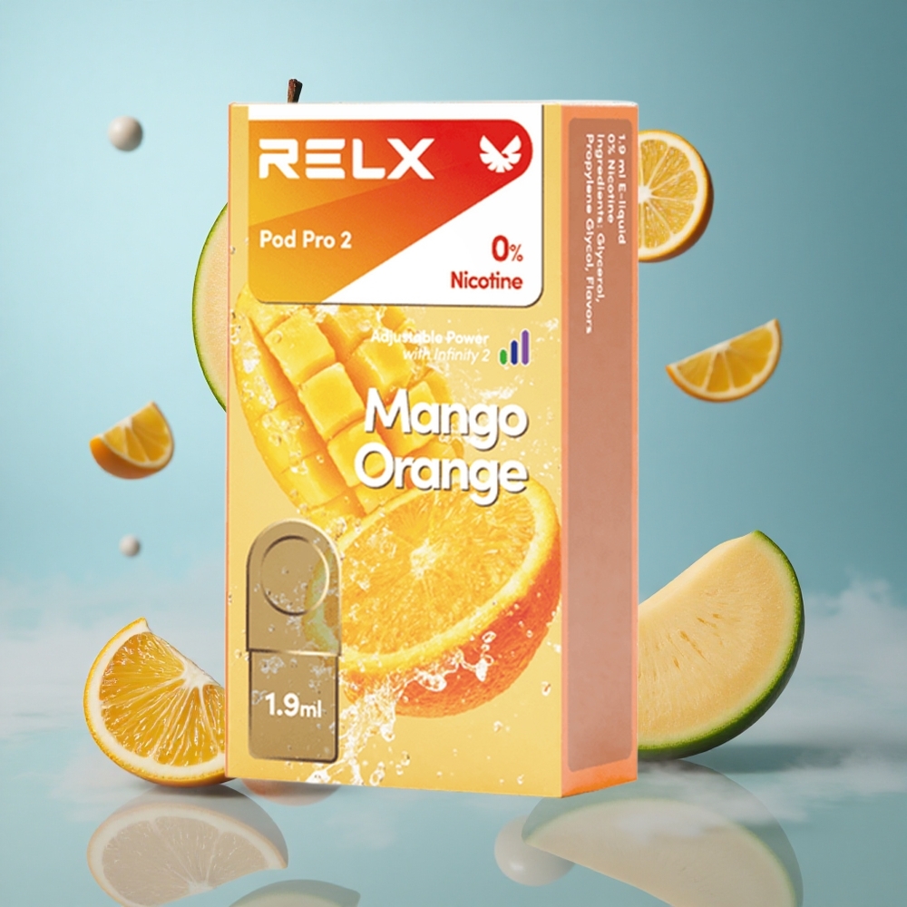 Relx Pod Pro 2 Dual Mango Orange 0% Nicotine 600 Puffs 1.9ml