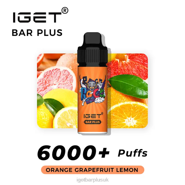 IGET Bar UK | Nicotine Free IGET Bar Plus Vape Kit Orange Grapefruit Lemon