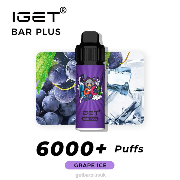 IGET Disposable Vape UK | Nicotine Free IGET Bar Plus Vape Kit Grape Ice
