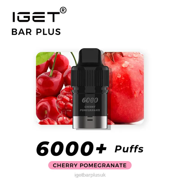 IGET Vape Discount | Nicotine Free IGET Bar Plus Pod 6000 Puffs Cherry Pomegranate
