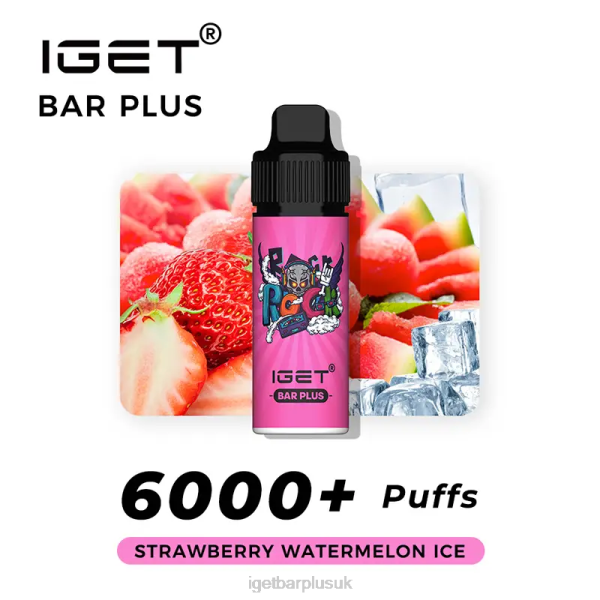 IGET Vape Discount | Nicotine Free IGET Bar Plus Vape Kit Strawberry Watermelon Ice