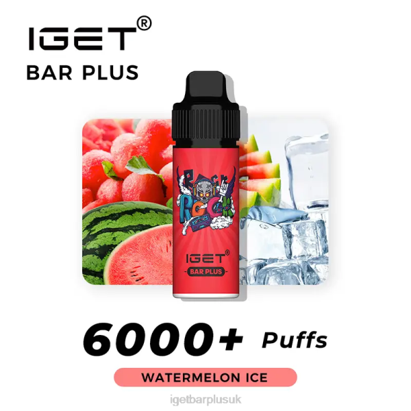 IGET Vape London | Nicotine Free IGET Bar Plus Vape Kit Watermelon Ice