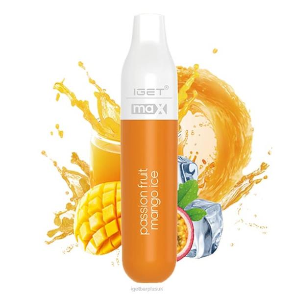 IGET Vapes UK Wholesale | IGET MAX - 2300 PUFFS Passion Fruit Mango Ice