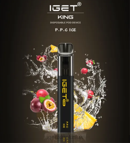 IGET Vape UK | IGET KING P.P.C. - 2600 PUFFS Passionfruit Pineapple Cranberry Ice