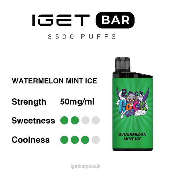 IGET Disposable Vape UK | IGET Bar 3500 Puffs Watermelon Mint Ice