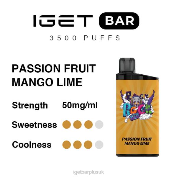 IGET Vape UK | IGET Bar 3500 Puffs Passion Fruit Mango Lime