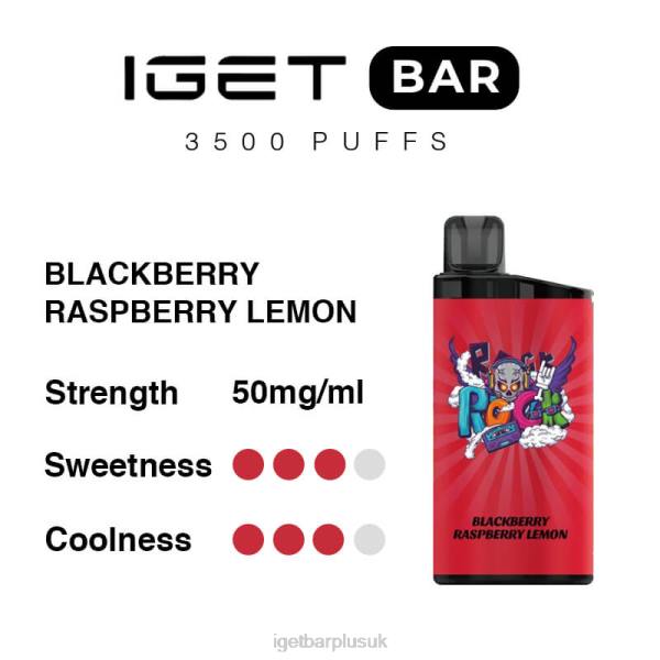IGET Vapes UK Wholesale | IGET Bar 3500 Puffs Blackberry Raspberry Lemon