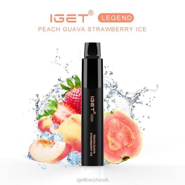 IGET Bar London | IGET LEGEND - 4000 PUFFS Peach Guava Strawberry Ice