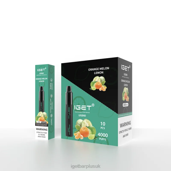 IGET Bar Vape UK | IGET Legend 4000 Puffs Orange Melon Lemon