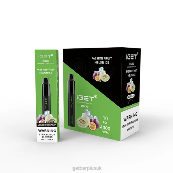 IGET Disposable Vape UK | IGET Legend 4000 Puffs Passion Fruit Melon Ice