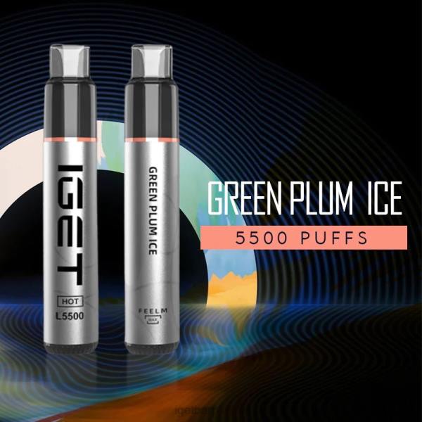 IGET Disposable Vape UK | IGET HOT - 5500 PUFFS Green Plum Ice
