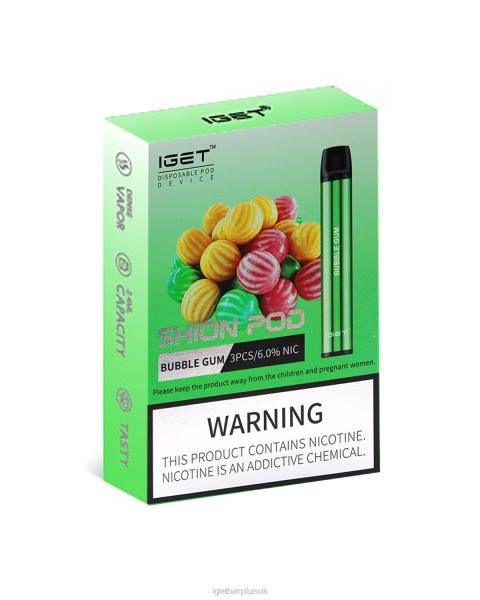 IGET Vapes UK Wholesale | 3 x IGET Shion Bubble Gum